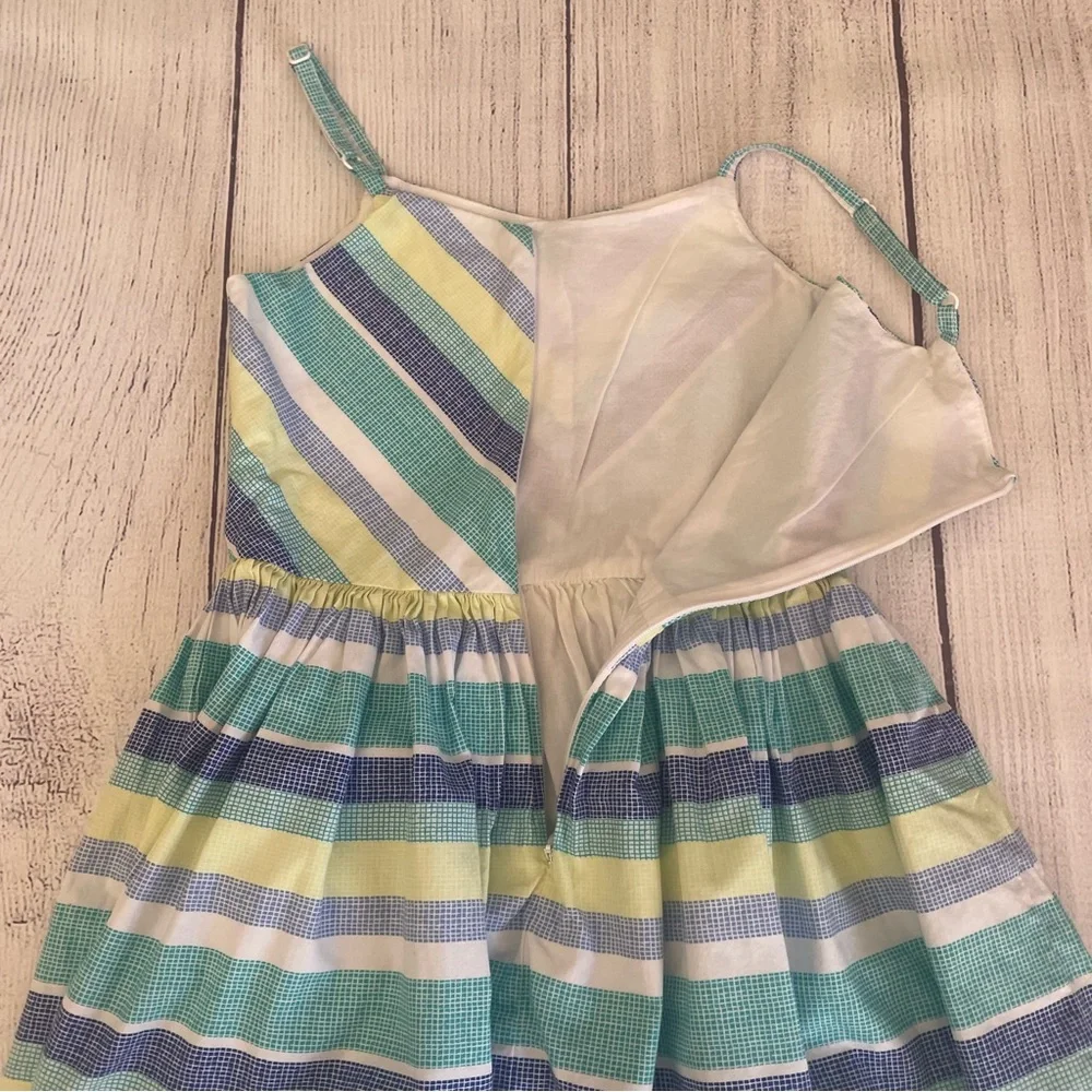 Gymboree Tide Pool Teal Striped Dress Size 6